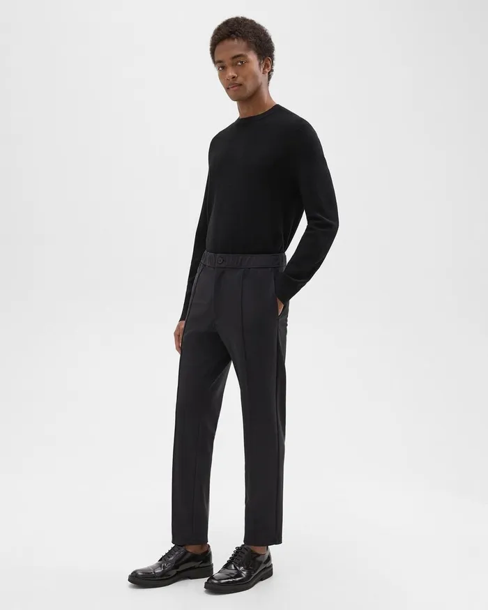 Theory Pants Curtis Drawstring Pant In Precision Ponte Black 8211 Men