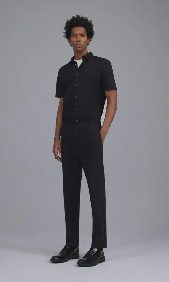 Theory Pants Curtis Drawstring Pant In Precision Ponte Black 8211 Men