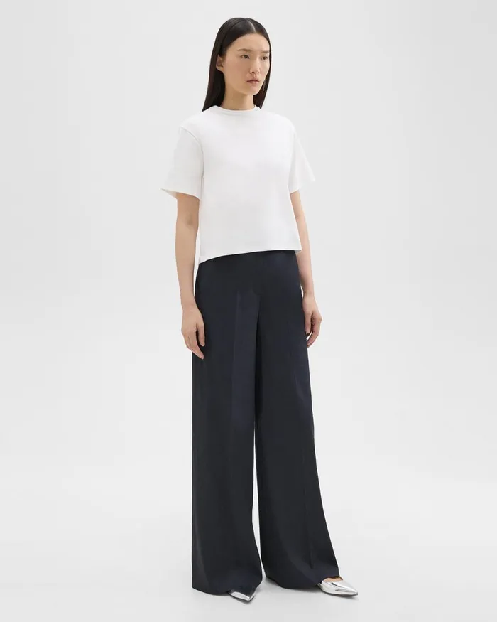 Theory Pants HighWaist WideLeg Pant In Good Linen Concord 8211 Women