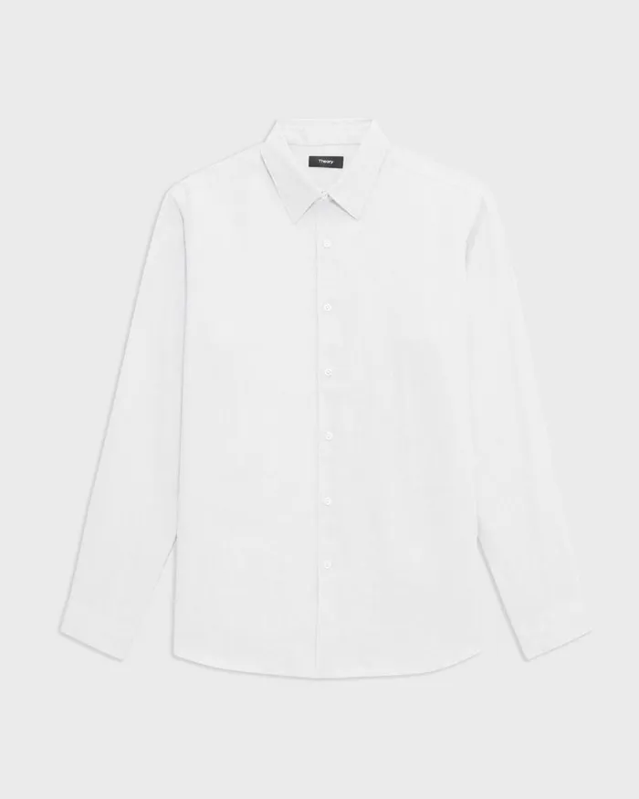 Theory Shirts Irving Shirt In Relaxed Linen White 8211 Men