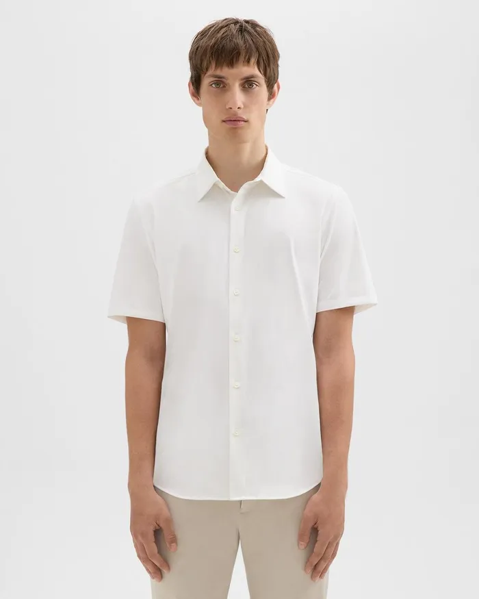 Theory Shirts Irving ShortSleeve Shirt In Structure Knit White 8211 Men