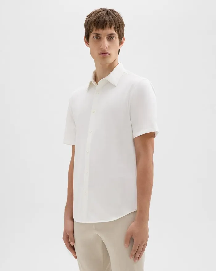 Theory Shirts Irving ShortSleeve Shirt In Structure Knit White 8211 Men