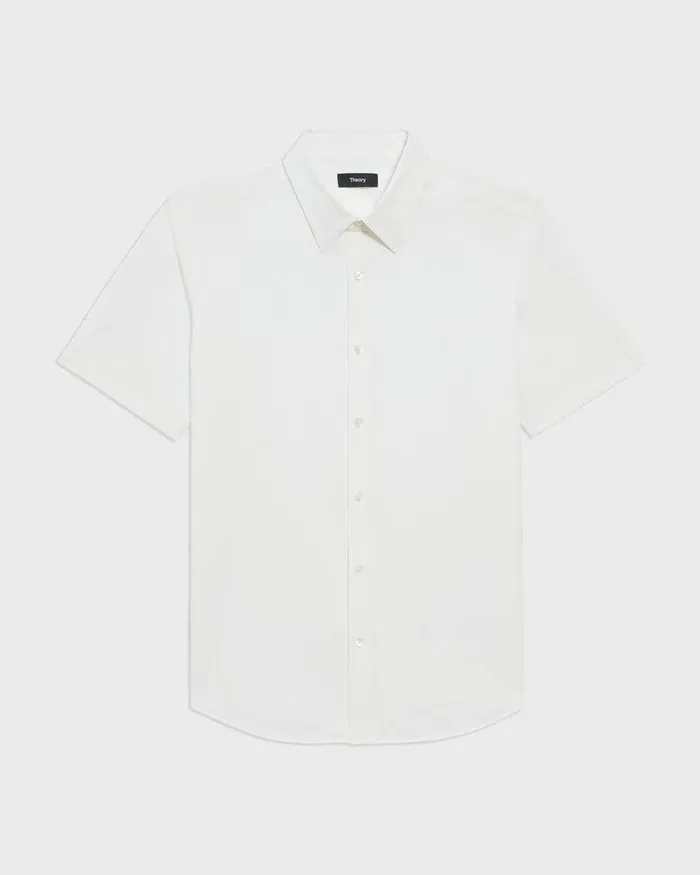 Theory Shirts Irving ShortSleeve Shirt In Structure Knit White 8211 Men