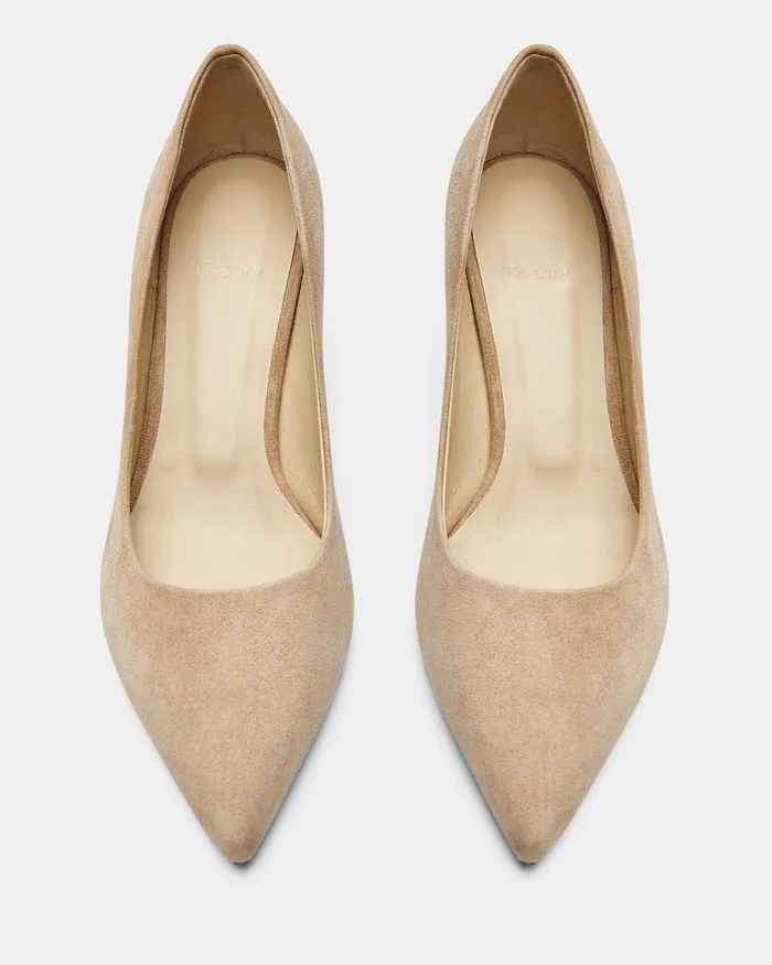 Theory Shoes City 55 Pump In Suede Beige Clay 8211 Women