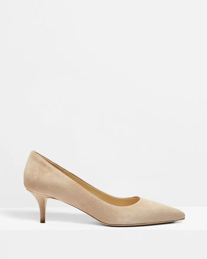 Theory Shoes City 55 Pump In Suede Beige Clay 8211 Women