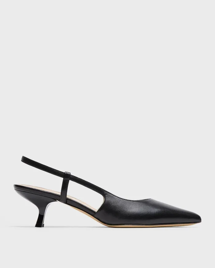 Theory Shoes Micro Slingback Pump In Leather Black 8211 Women