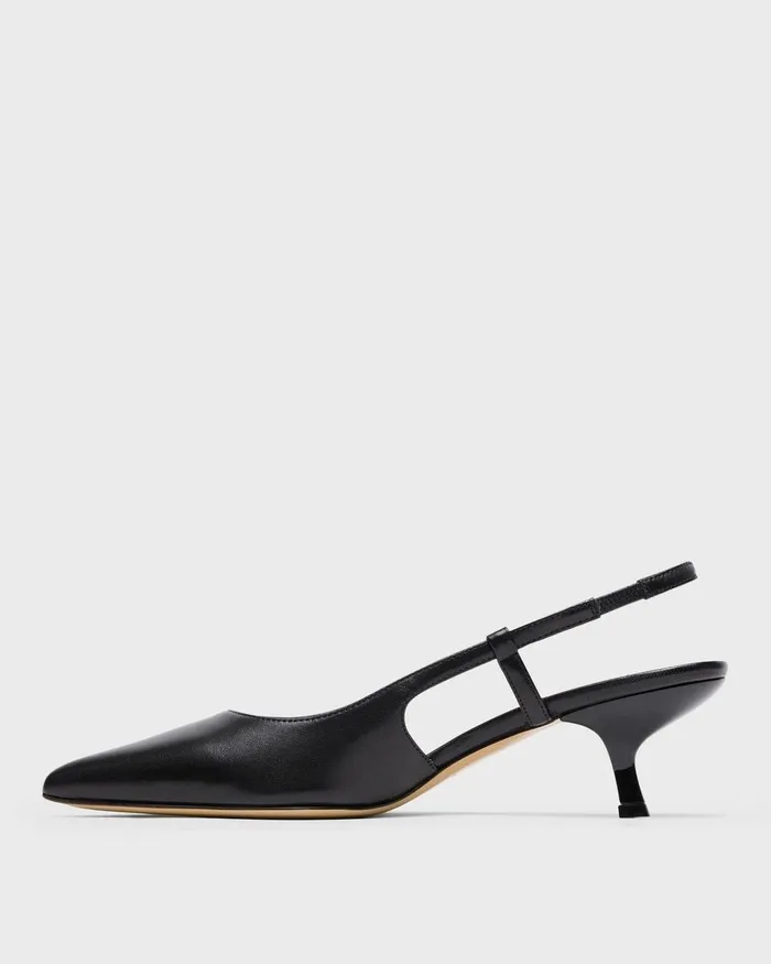Theory Shoes Micro Slingback Pump In Leather Black 8211 Women
