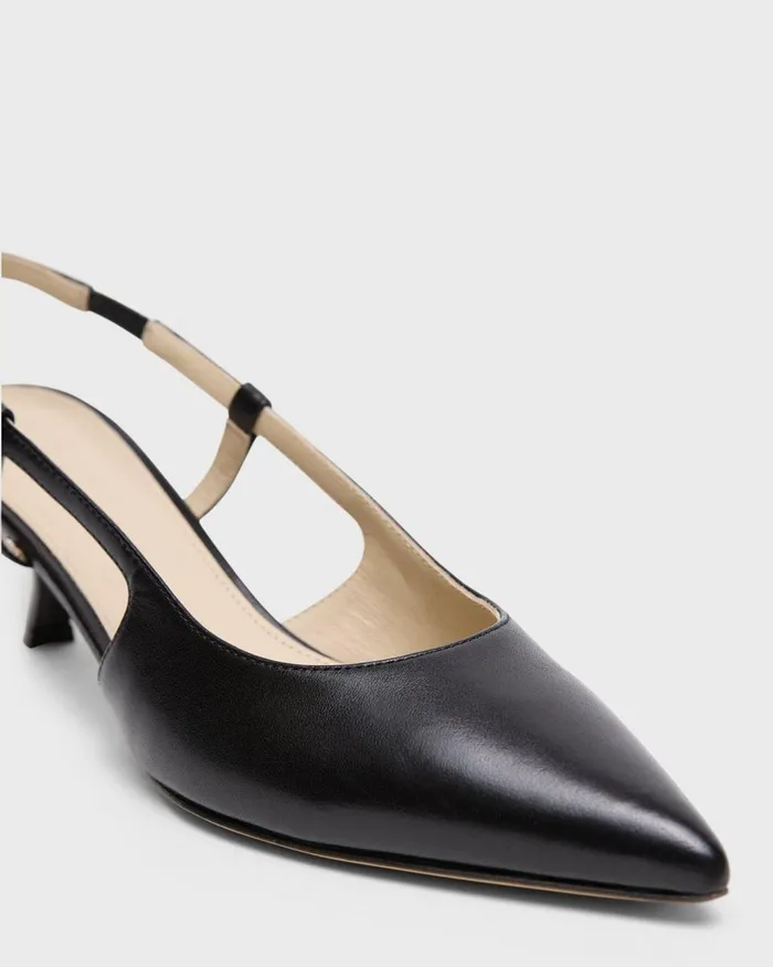 Theory Shoes Micro Slingback Pump In Leather Black 8211 Women