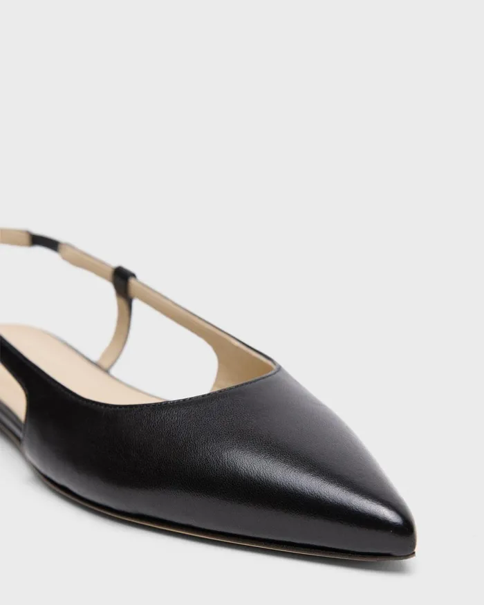 Theory Shoes Slingback Flat In Leather Black 8211 Women