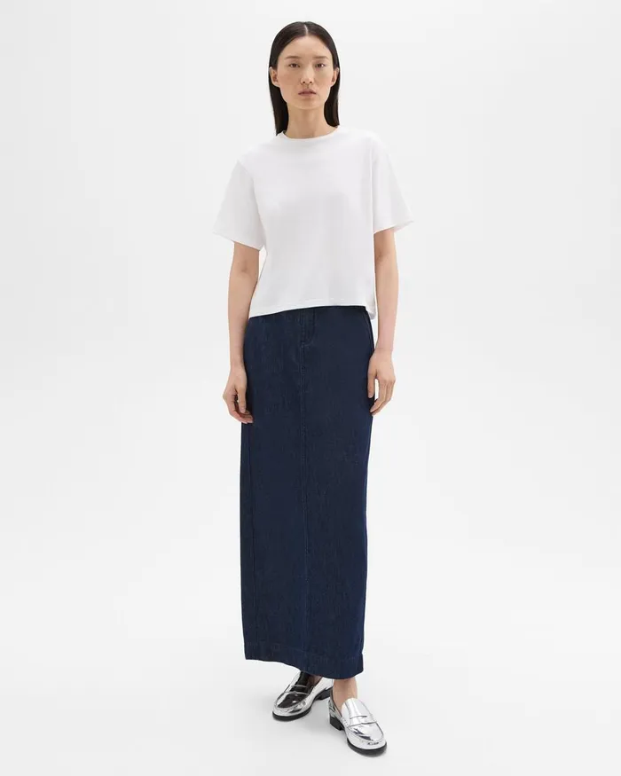 Theory Skirts Maxi Trouser Skirt In Denim Indigo 8211 Women