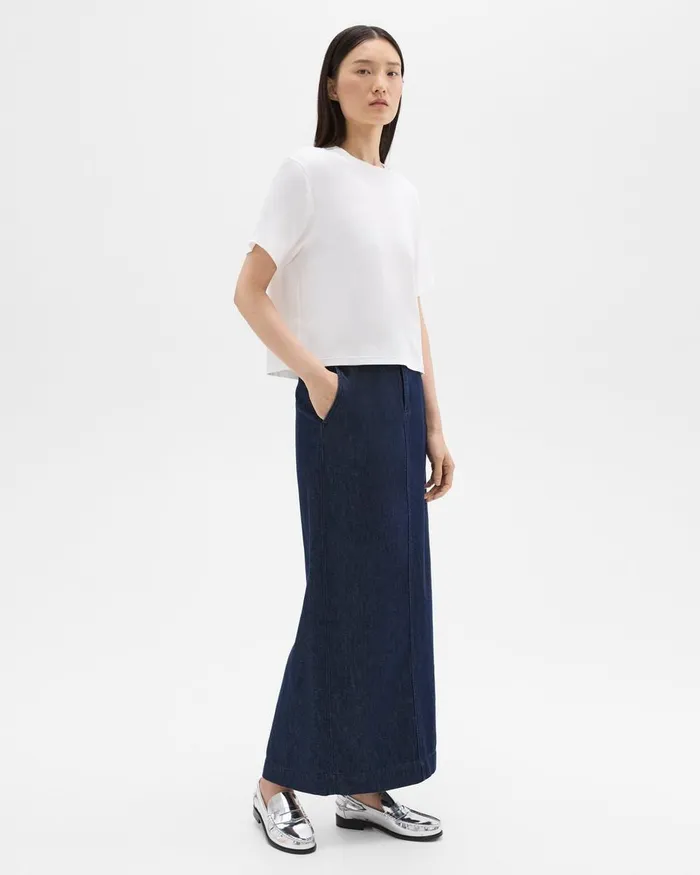 Theory Skirts Maxi Trouser Skirt In Denim Indigo 8211 Women