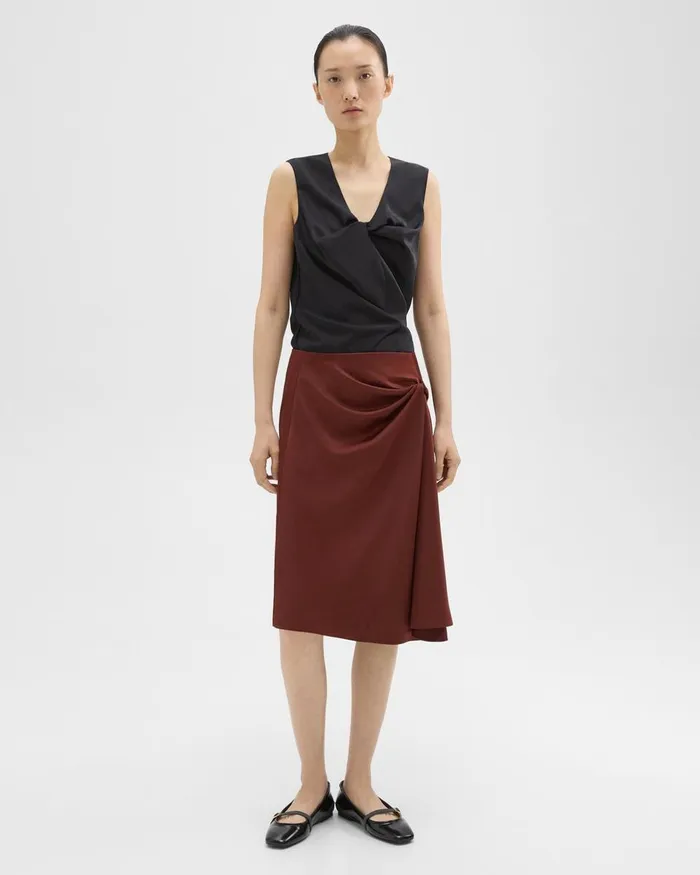 Theory Skirts Twisted Midi Skirt Canyon 8211 Women