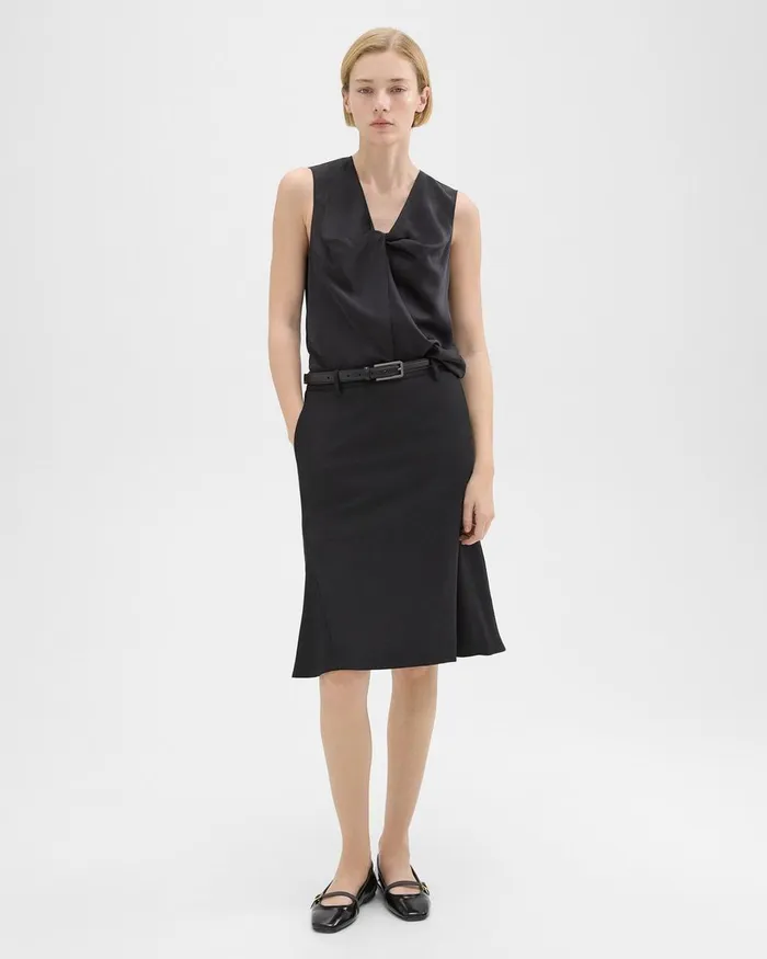 Theory Skirts Wool Gabardine Trumpet Skirt Black 8211 Women