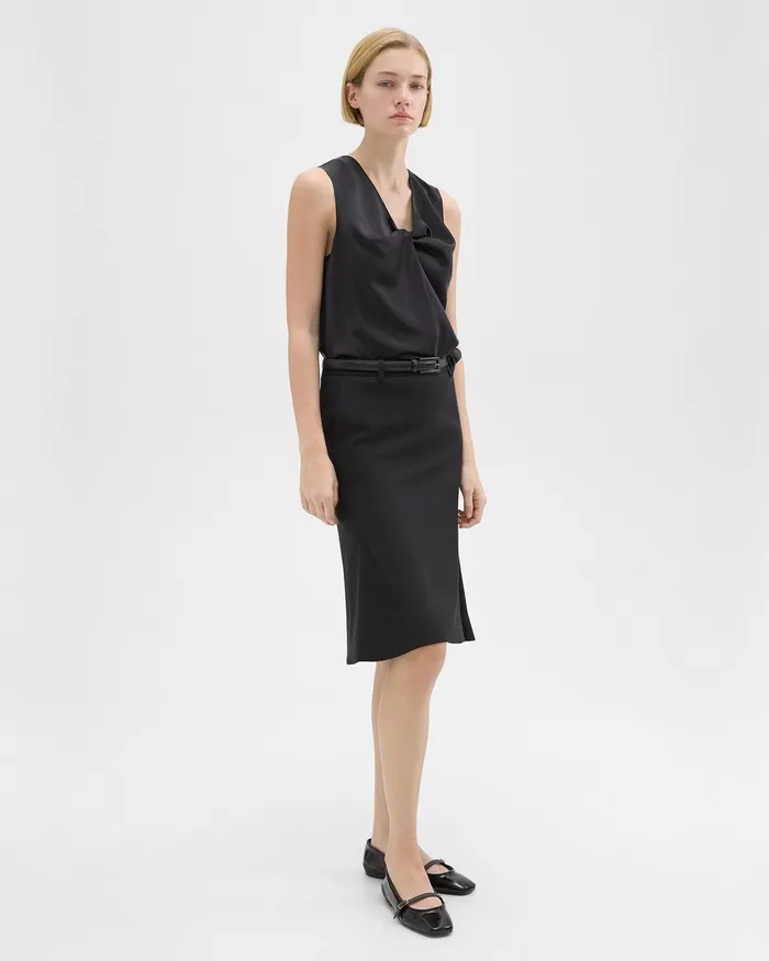 Theory Skirts Wool Gabardine Trumpet Skirt Black 8211 Women