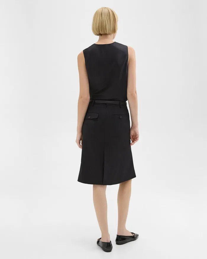 Theory Skirts Wool Gabardine Trumpet Skirt Black 8211 Women