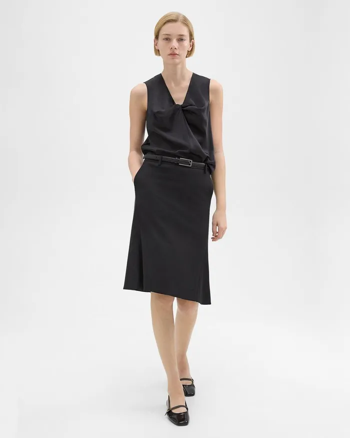 Theory Skirts Wool Gabardine Trumpet Skirt Black 8211 Women