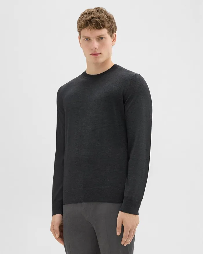 Theory Sweaters Cardigans Crewneck Sweater In Regal Wool New Pestle Melange 8211 Men