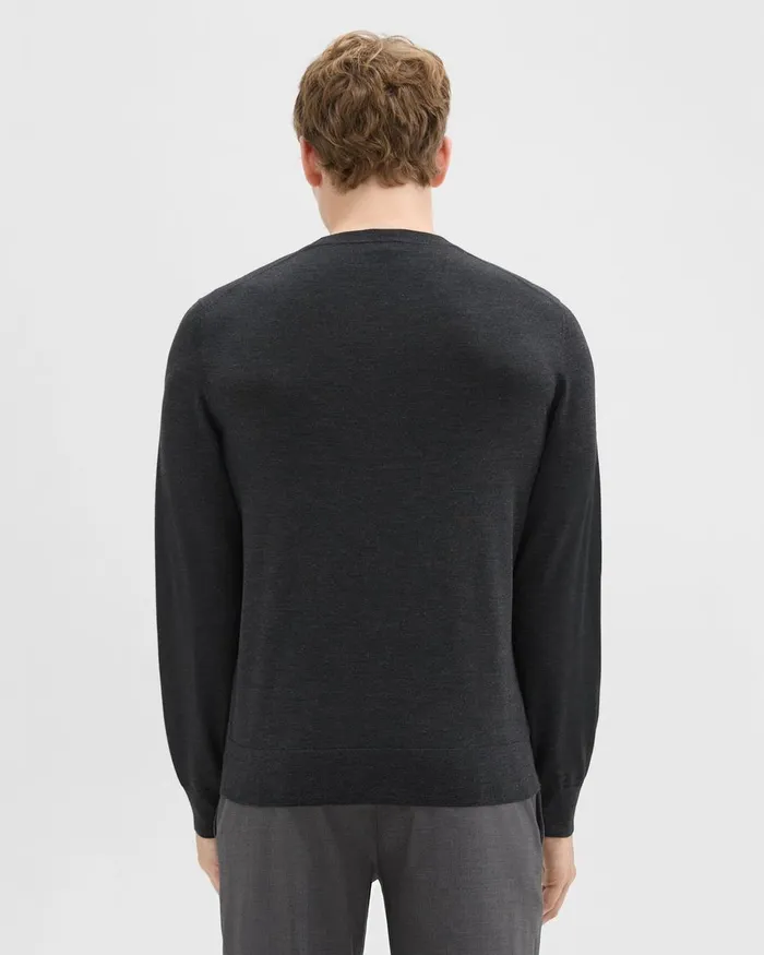 Theory Sweaters Cardigans Crewneck Sweater In Regal Wool New Pestle Melange 8211 Men