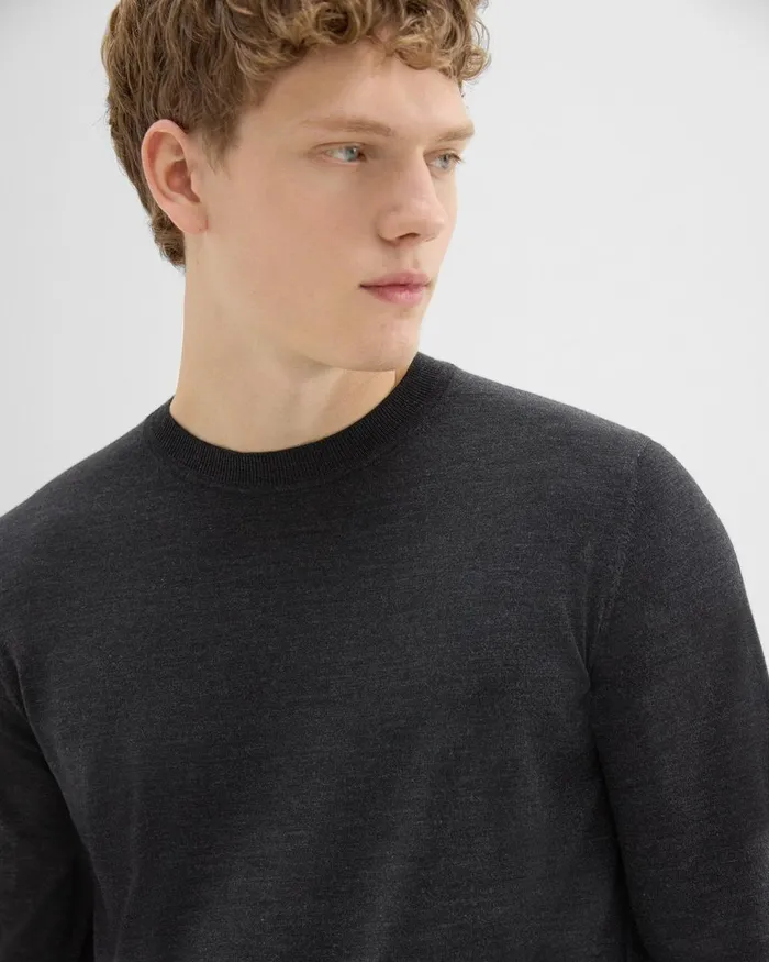 Theory Sweaters Cardigans Crewneck Sweater In Regal Wool New Pestle Melange 8211 Men