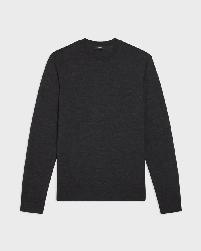 Theory Sweaters Cardigans Crewneck Sweater In Regal Wool New Pestle Melange 8211 Men