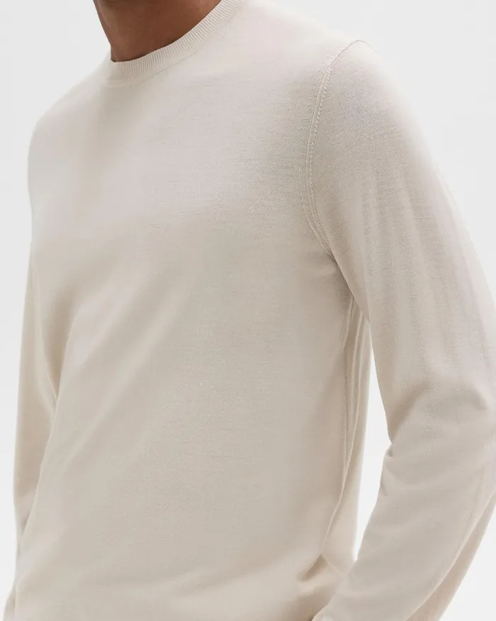 Theory Sweaters Cardigans Crewneck Sweater In Regal Wool Sand 8211 Men
