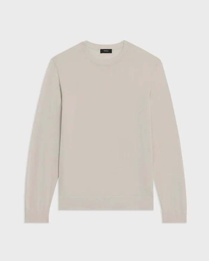 Theory Sweaters Cardigans Crewneck Sweater In Regal Wool Sand 8211 Men