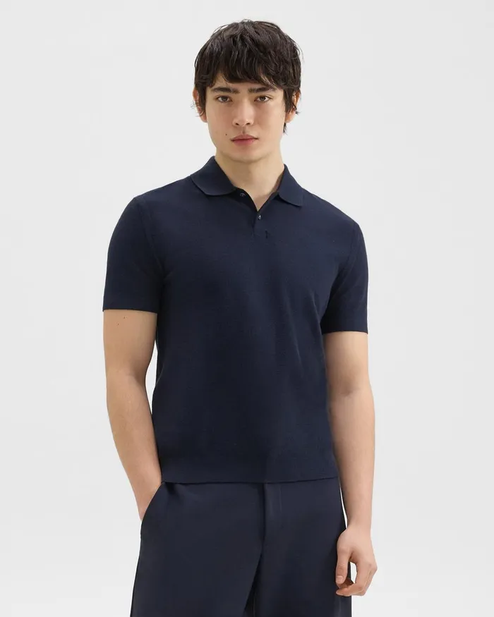 Theory Sweaters Cardigans Goris Piqu Polo Shirt In Light Bilen Baltic 8211 Men