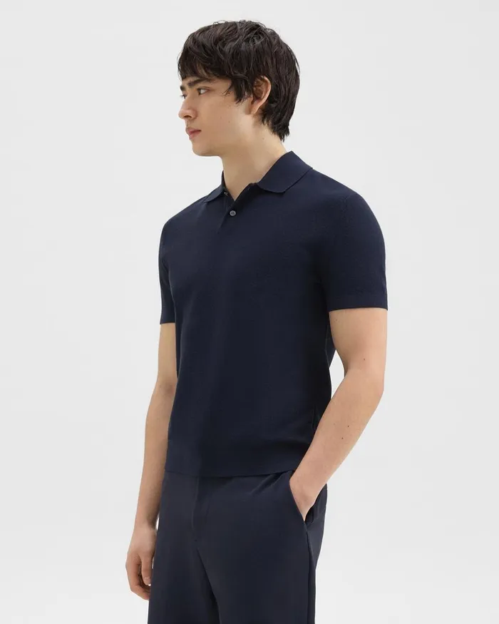 Theory Sweaters Cardigans Goris Piqu Polo Shirt In Light Bilen Baltic 8211 Men