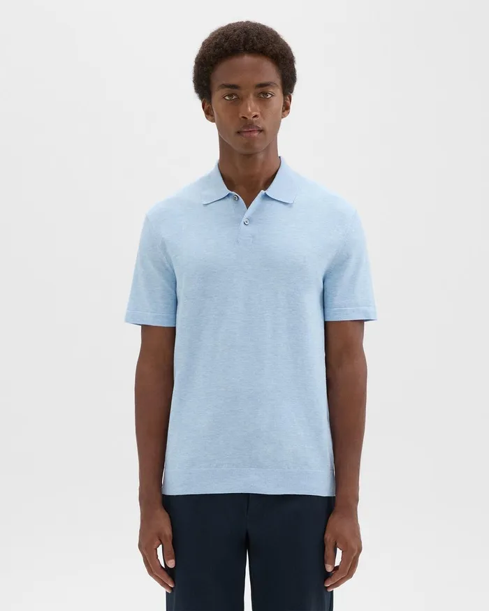 Theory Sweaters Cardigans Goris Polo Shirt In Light Bilen Skylight Melange 8211 Men