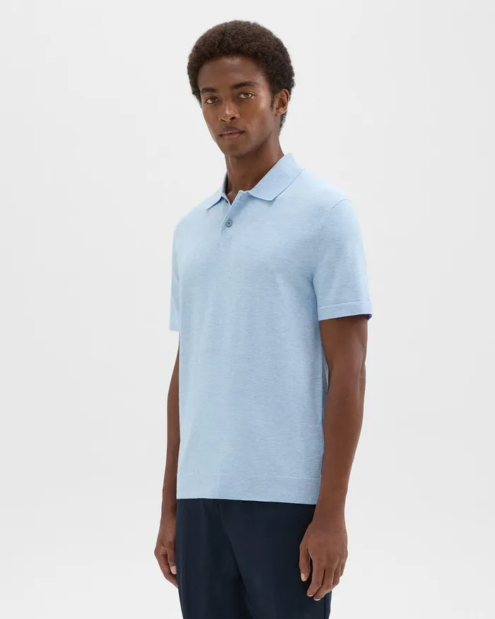 Theory Sweaters Cardigans Goris Polo Shirt In Light Bilen Skylight Melange 8211 Men