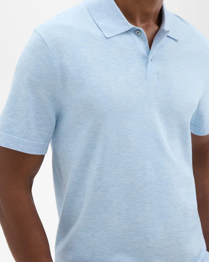 Theory Sweaters Cardigans Goris Polo Shirt In Light Bilen Skylight Melange 8211 Men