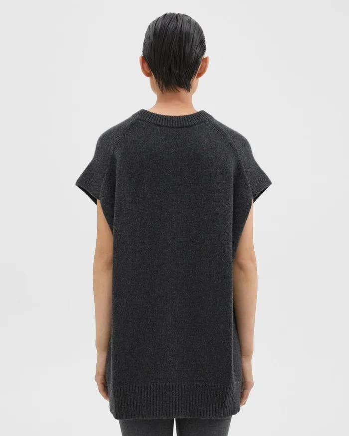 Theory Sweaters Cardigans Oversized Sweater Vest In Recycled WoolCashmere Pestle Melange 8211 Women