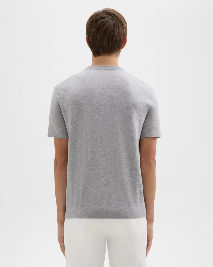 Theory Sweaters Cardigans Sarior ShortSleeve Sweater In Light Bilen Light Grey Heather 8211 Men