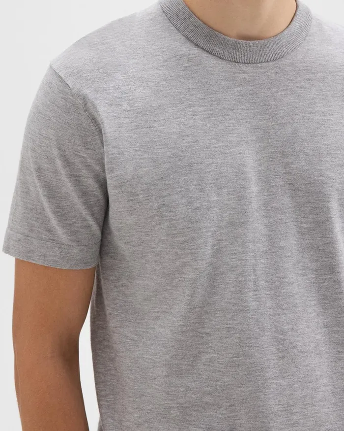 Theory Sweaters Cardigans Sarior ShortSleeve Sweater In Light Bilen Light Grey Heather 8211 Men
