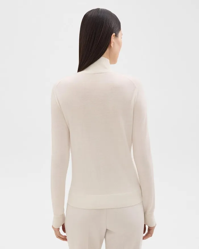 Theory Sweaters Cardigans Turtleneck Sweater In Regal Wool New Ivory 8211 Women
