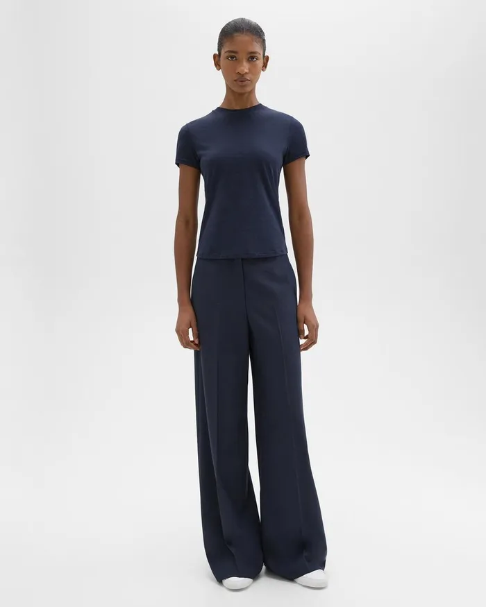 Theory TShirts Tiny Tee In Organic Cotton Nocturne Navy 8211 Women