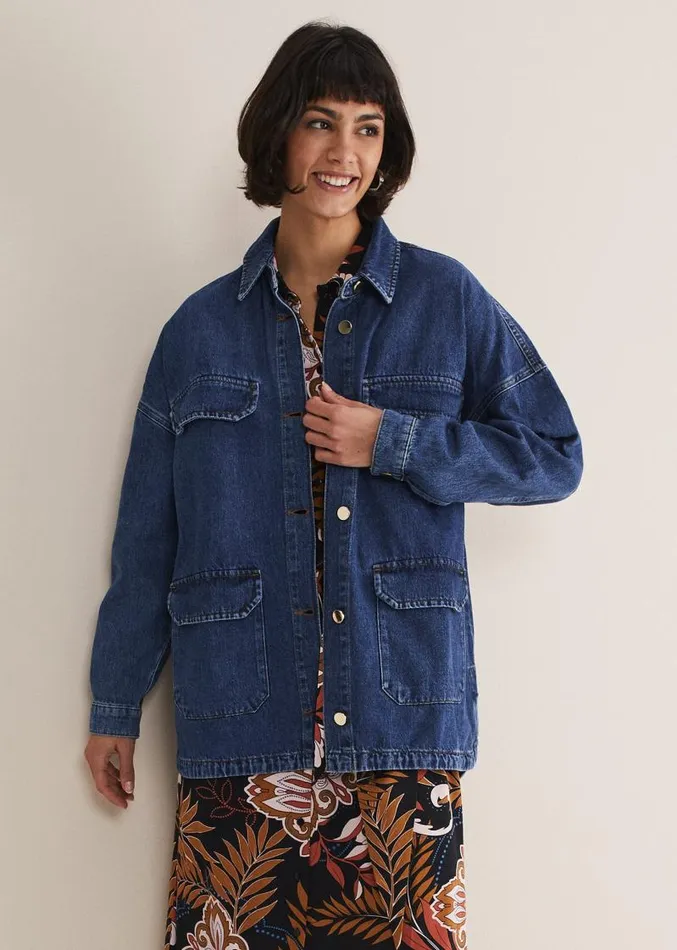 Tianna Oversized Denim Shacket Denim Women Phase Eight Jackets