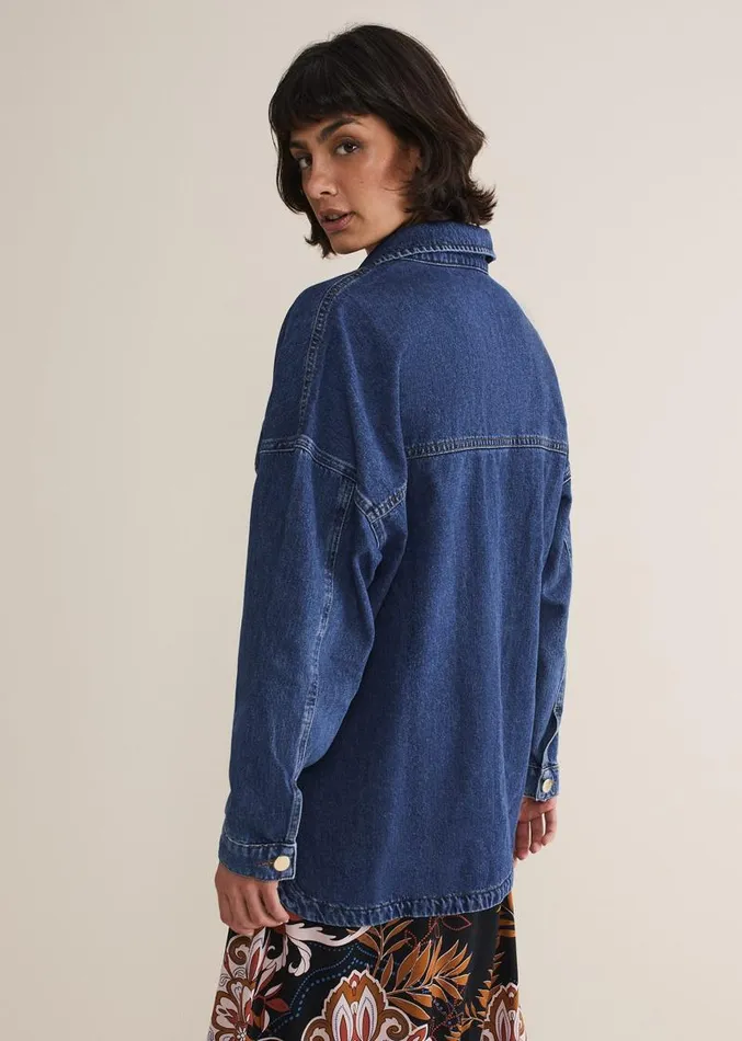 Tianna Oversized Denim Shacket Denim Women Phase Eight Jackets