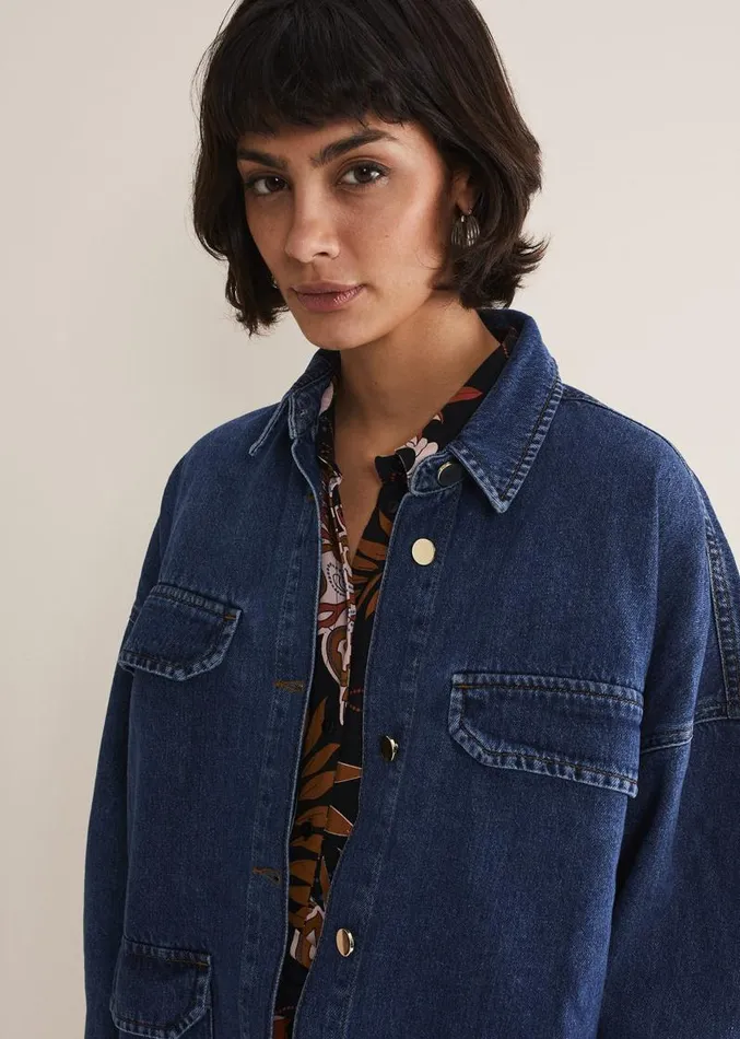 Tianna Oversized Denim Shacket Denim Women Phase Eight Jackets