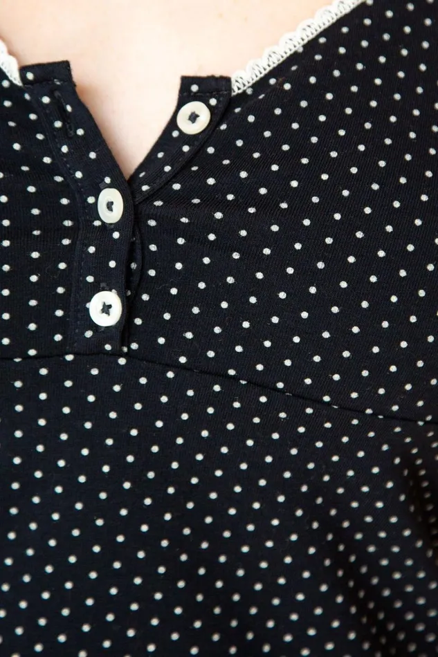 Tiffany Cotton Polka Dot Tank Navy White Polka Dots Women Brandy Melville Tops