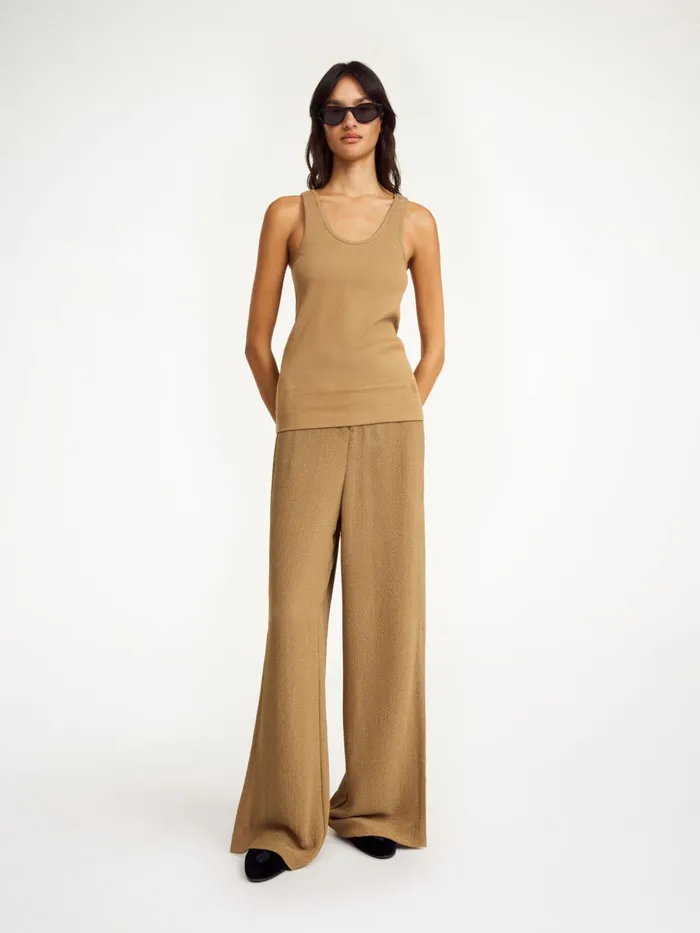 Tops and Blouses Women By Malene Birger Anisa Organic Cotton Tank Top Light Brown