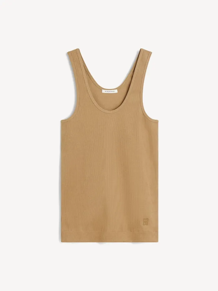 Tops and Blouses Women By Malene Birger Anisa Organic Cotton Tank Top Light Brown