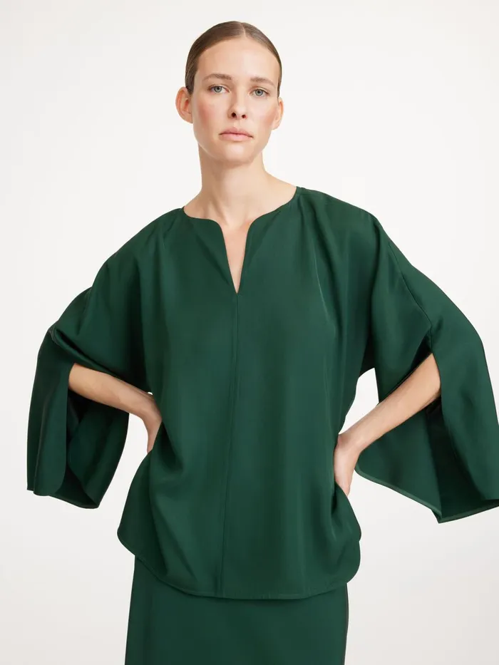 Tops and Blouses Women By Malene Birger Calias TunicStyle Blouse Sycamore