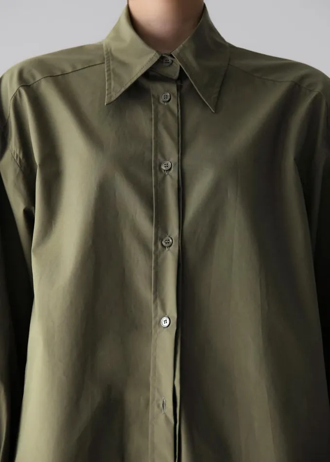 Tops Women The Frankie Shop Prato Button Up Shirt 8211 Khaki