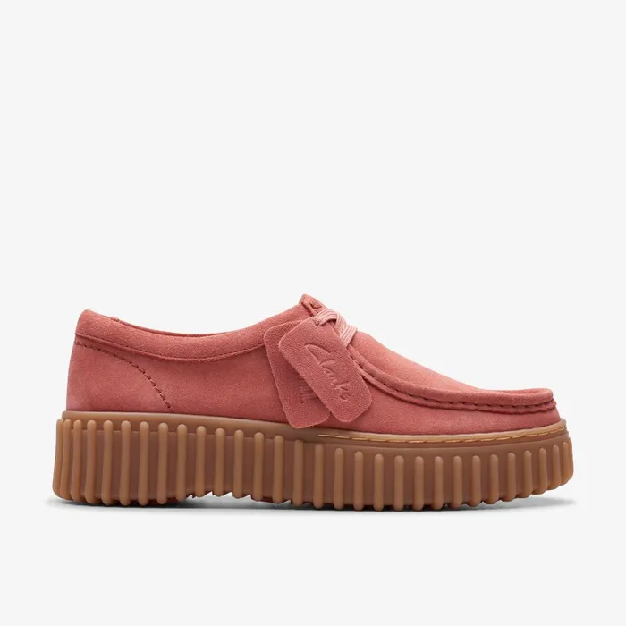 Torhill Bee Dusty Rose Suede Women Clarks Platforms