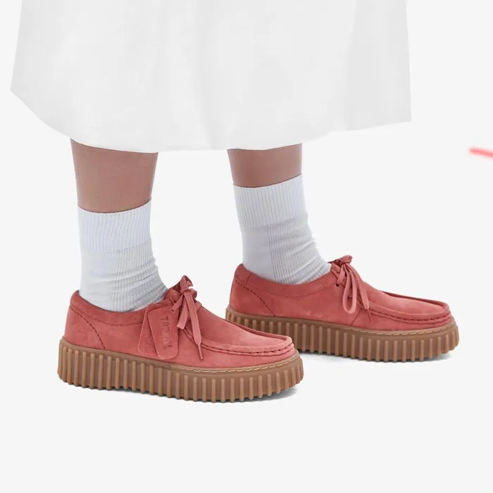 Torhill Bee Dusty Rose Suede Women Clarks Platforms