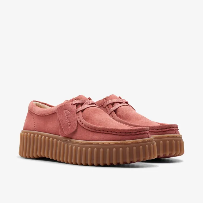 Torhill Bee Dusty Rose Suede Women Clarks Platforms