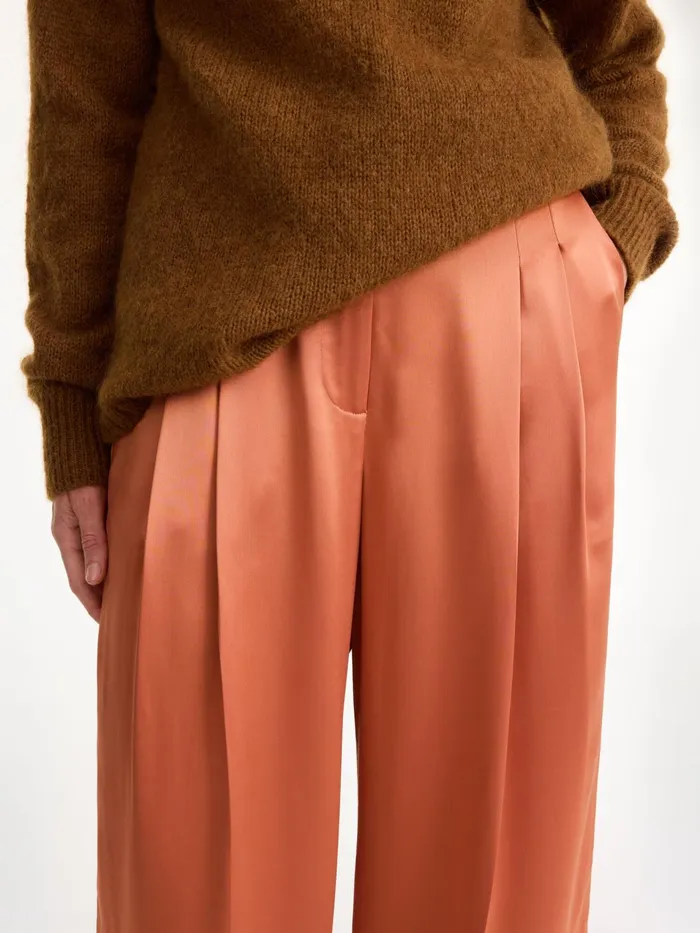 Trousers Women By Malene Birger Cymbaria HighWaist Trousers Dark Cherry Plum