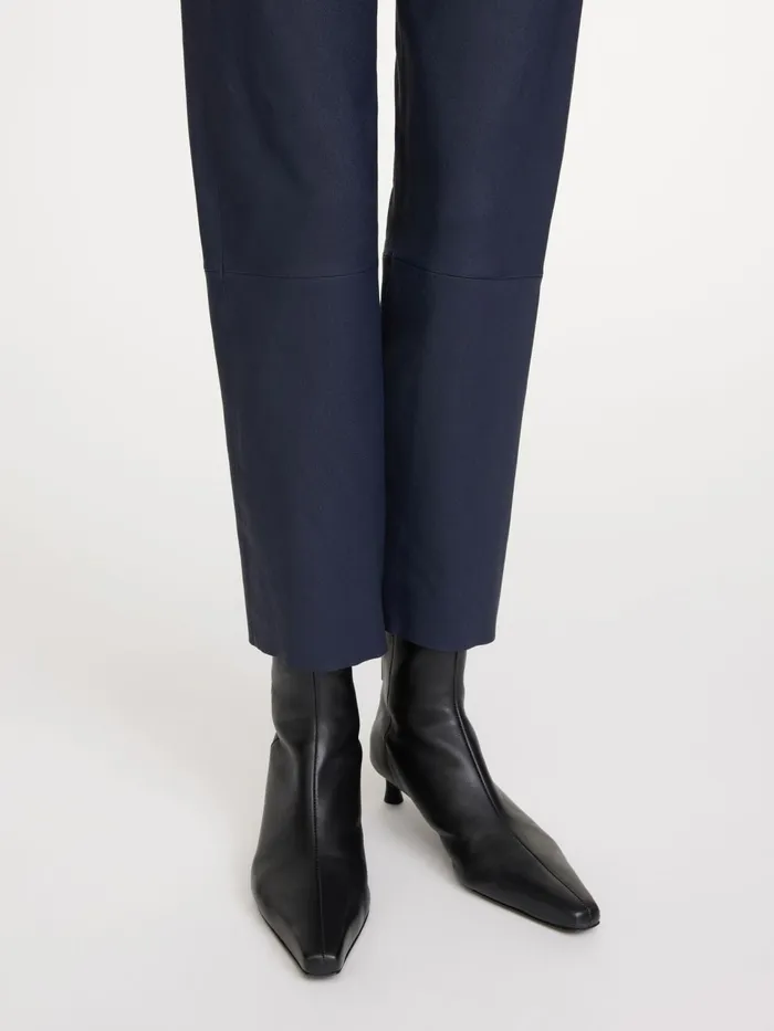 Trousers Women By Malene Birger Florentina Leather Trousers Navy Blazer
