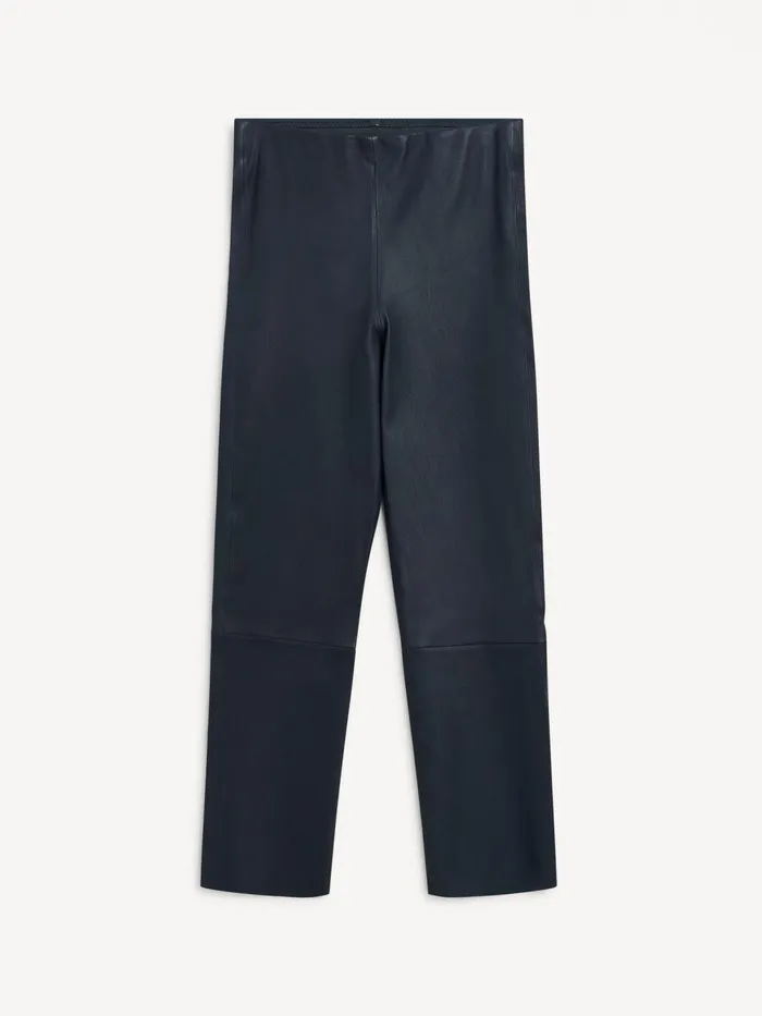 Trousers Women By Malene Birger Florentina Leather Trousers Navy Blazer